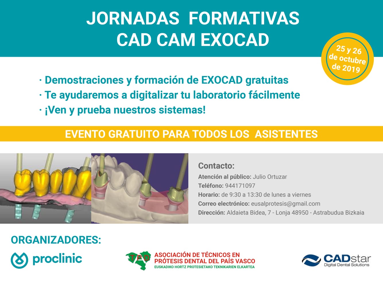 Jornada formativa CAD CAM  25 y 26 de Octubre